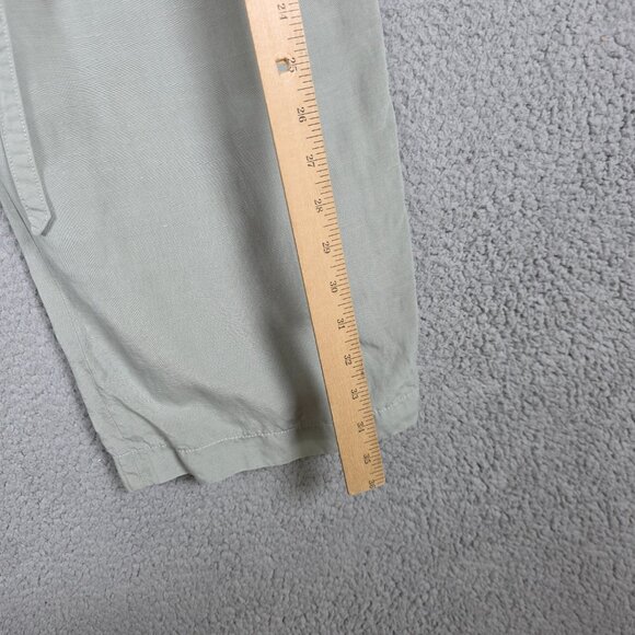 Club Monaco Pull On Pant Size 6 Wide Leg Woven Linen Cropped Relaxed Chic - Picture 10 of 12